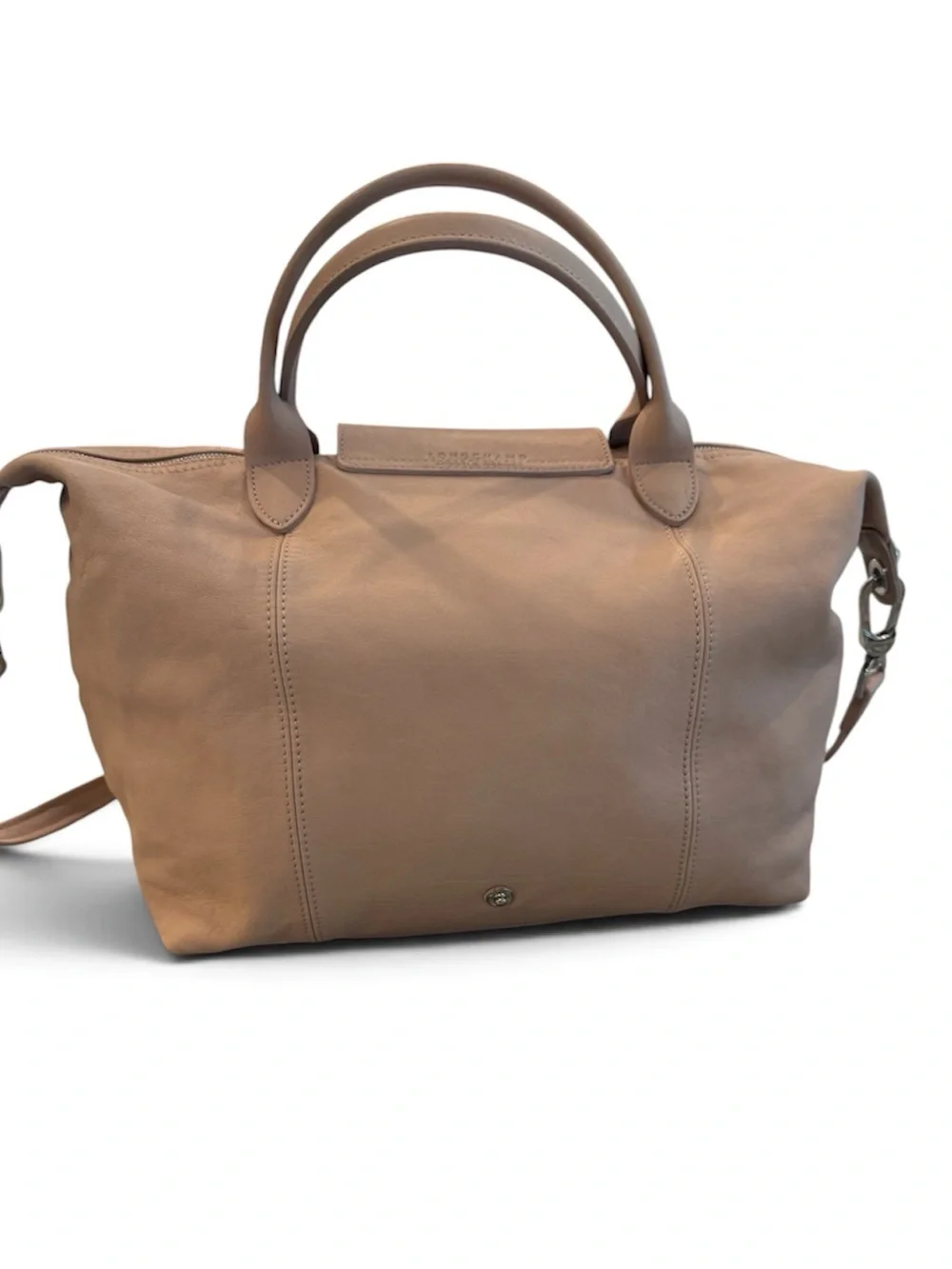 Longchamp Le Pliage Cuir Tote Bag Beige Blush Leather